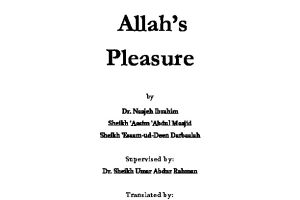In The Pursuit Of Allah's Pleasure