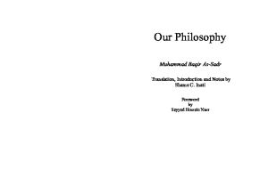 Our Philosophy Baqir Assadr
