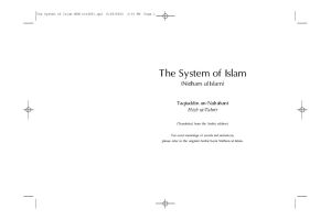 System of Islam Nidham Islam Taqiuddin Nabhani