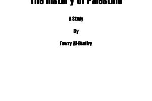 History Of Palestine