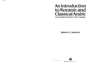 REMOVED an introduction to koranic and classical arabic